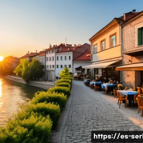 세르비아에서 숙박 추천 지역 - A vibrant street scene in Stari Grad, Belgrade, showcasing historic cobblestone streets lined with t...