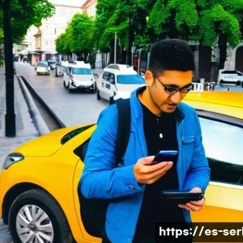 Home 33 세르비아에서 주의해야 할 사기 유형 - A detailed urban street scene in Belgrade, Serbia, showing a tourist cautiously negotiating with a t...
